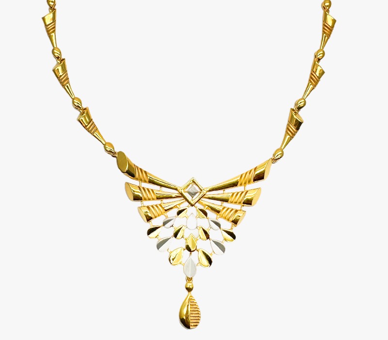 By casting necklace